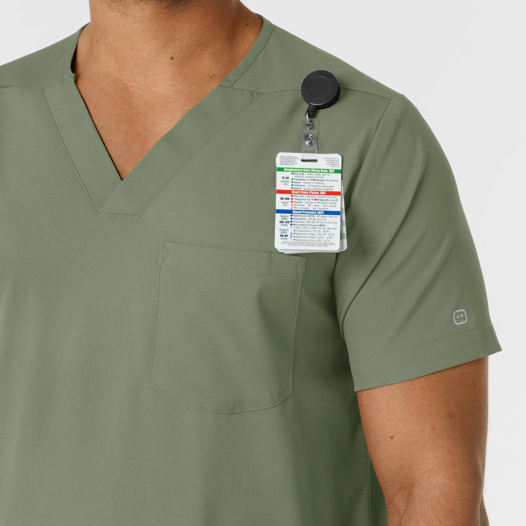 Wink Scrubs Men's Multi Pocket V-Neck Scrub Top Sage | scrub-supply.com