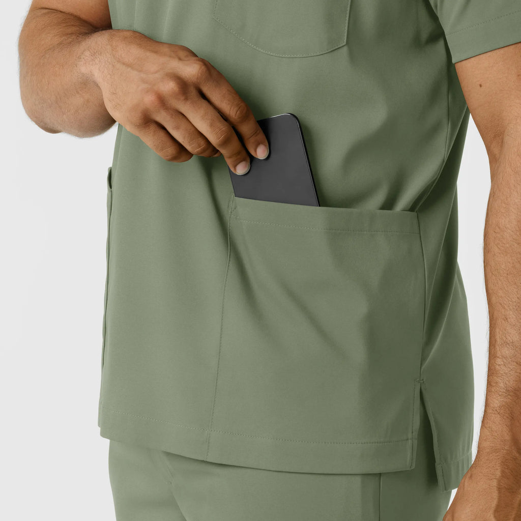 Wink Scrubs Men's Multi Pocket V-Neck Scrub Top Sage | scrub-supply.com