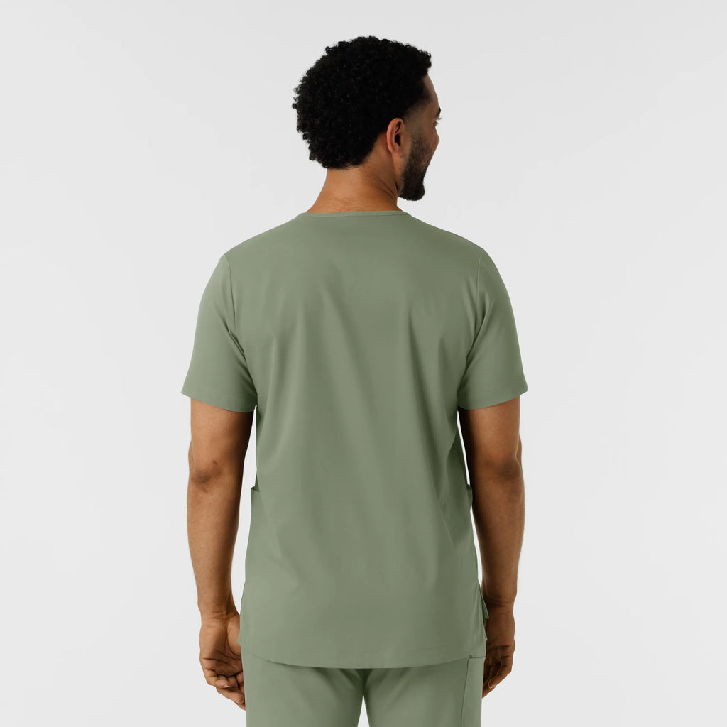 Wink Scrubs Men's Multi Pocket V-Neck Scrub Top Sage | scrub-supply.com