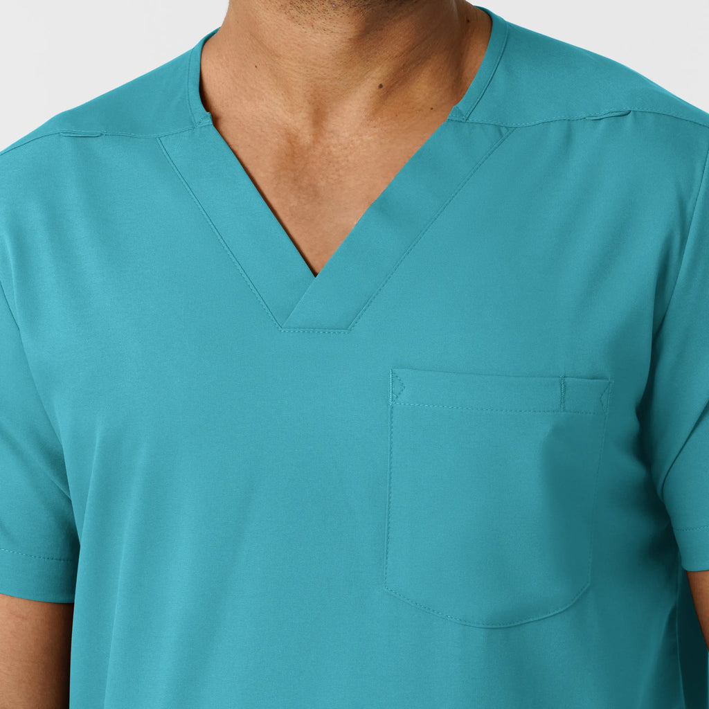 Wink Scrubs Men's Multi Pocket V-Neck Scrub Top Teal | scrub-supply.com