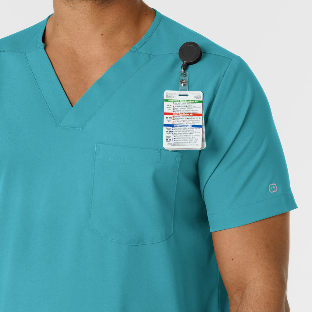 Wink Scrubs Men's Multi Pocket V-Neck Scrub Top Teal | scrub-supply.com