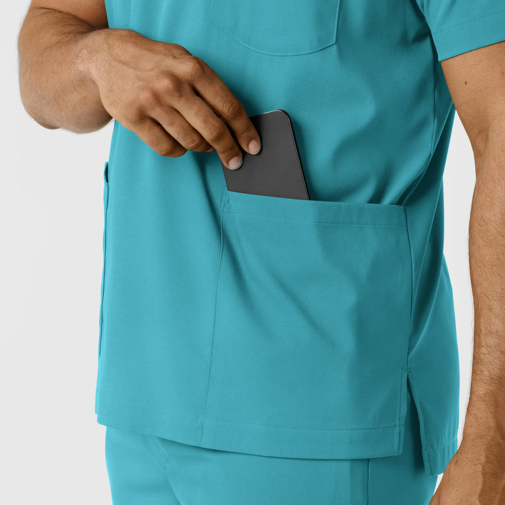 Wink Scrubs Men's Multi Pocket V-Neck Scrub Top Teal | scrub-supply.com