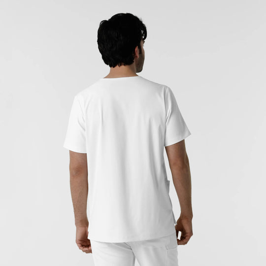 Wink Scrubs Men's Multi Pocket V-Neck Scrub Top White | scrub-supply.com