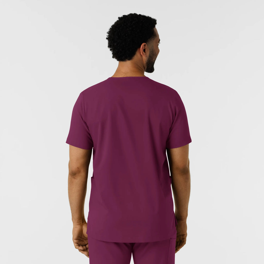 Wink Scrubs Men's Multi Pocket V-Neck Scrub Top Wine | scrub-supply.com