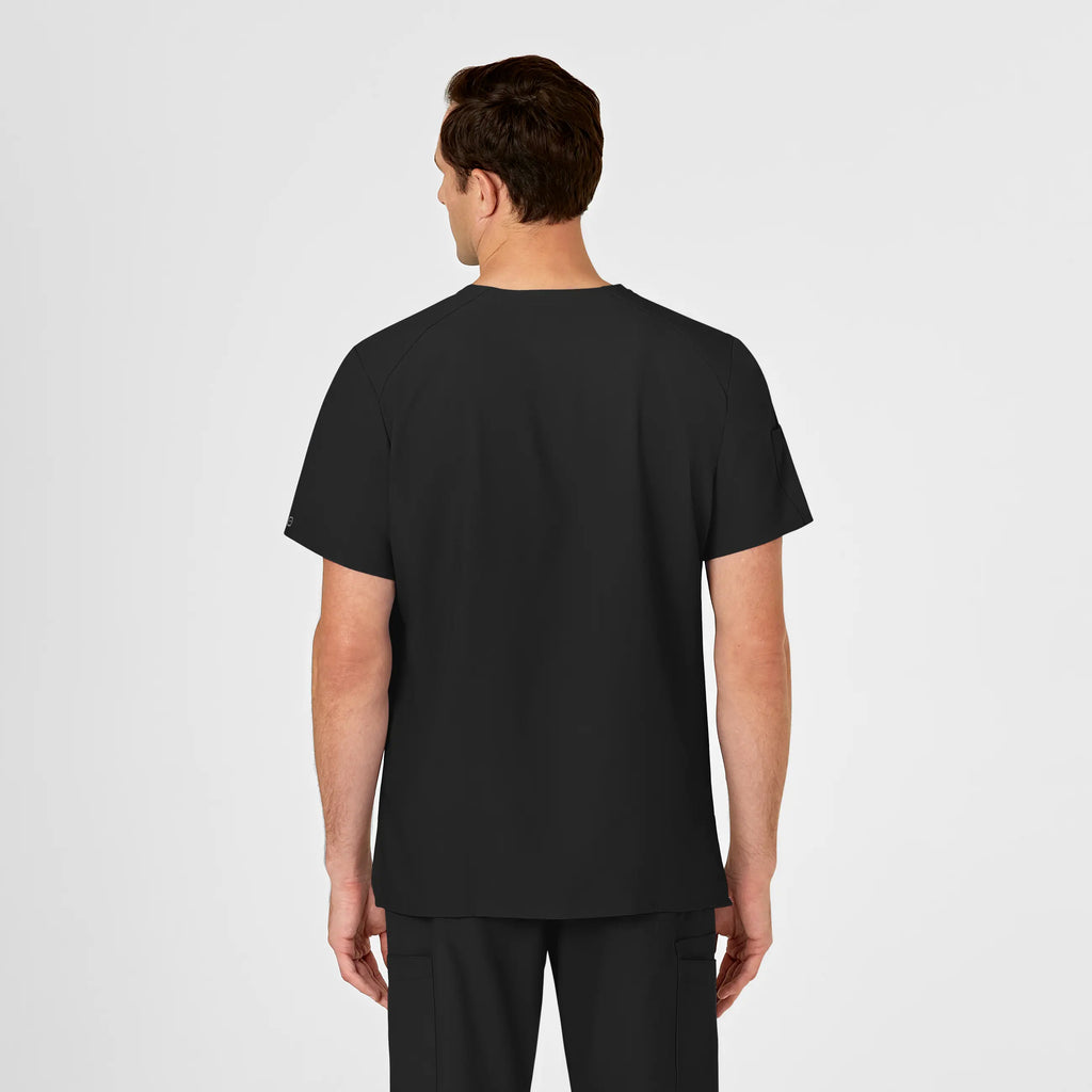 Wink Scrubs Men's W123 V-Neck Scrub Top Black | scrub-supply.com