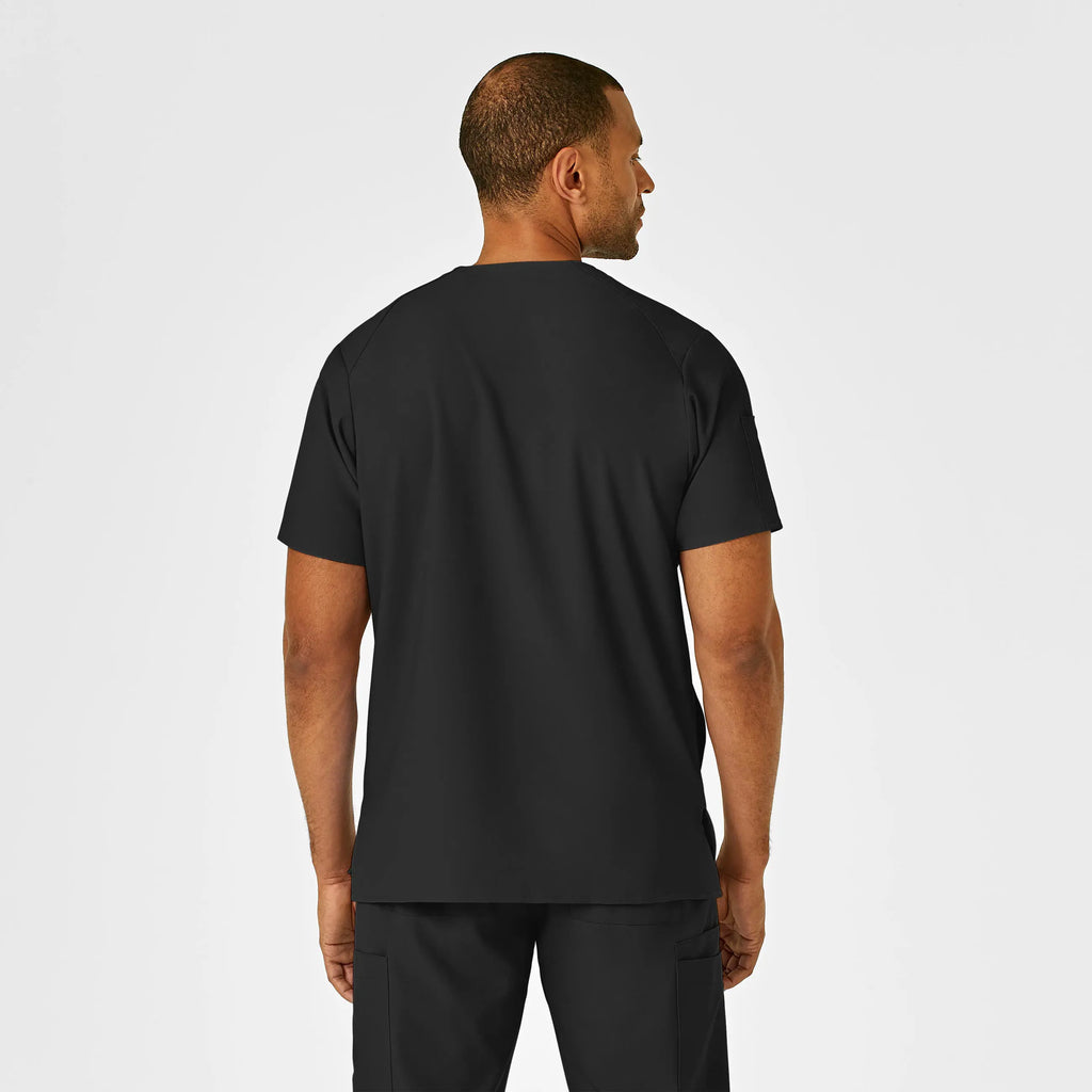 Wink Scrubs Men's W123 V-Neck Scrub Top Black | scrub-supply.com