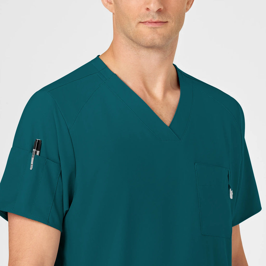 Wink Scrubs Men's W123 V-Neck Scrub Top Caribbean Blue | scrub-supply.com