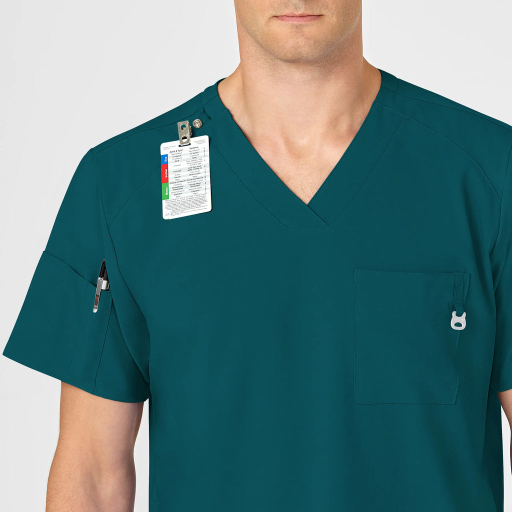 Wink Scrubs Men's W123 V-Neck Scrub Top Caribbean Blue | scrub-supply.com