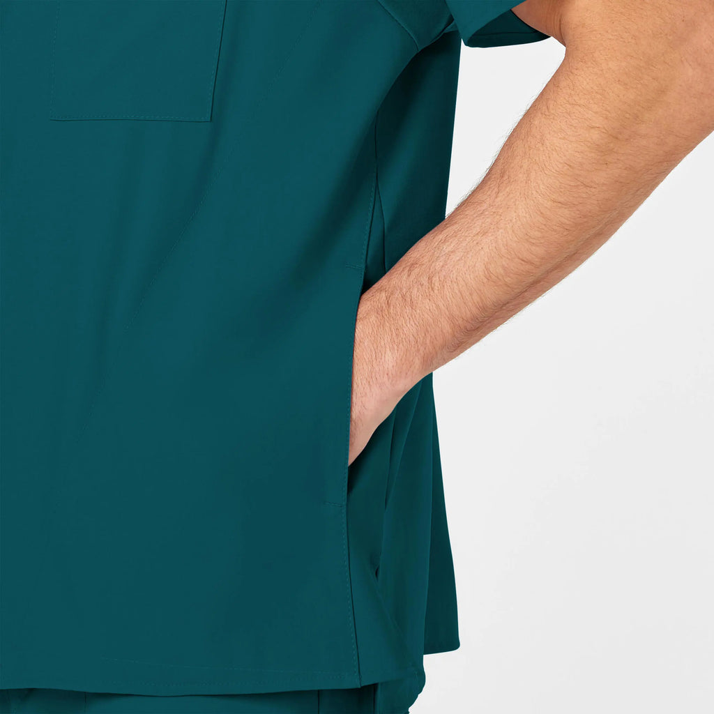 Wink Scrubs Men's W123 V-Neck Scrub Top Caribbean Blue | scrub-supply.com