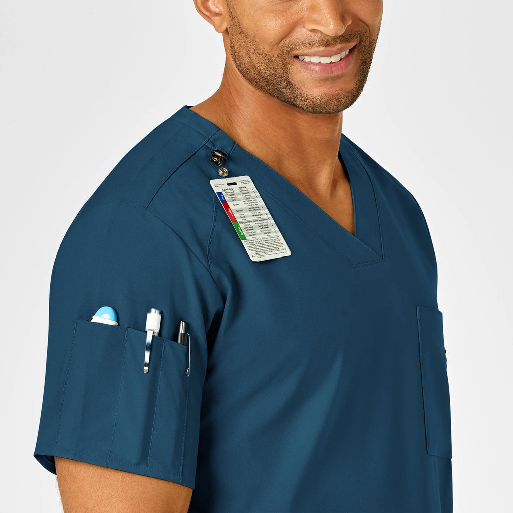 Wink Scrubs Men's W123 V-Neck Scrub Top Caribbean Blue | scrub-supply.com