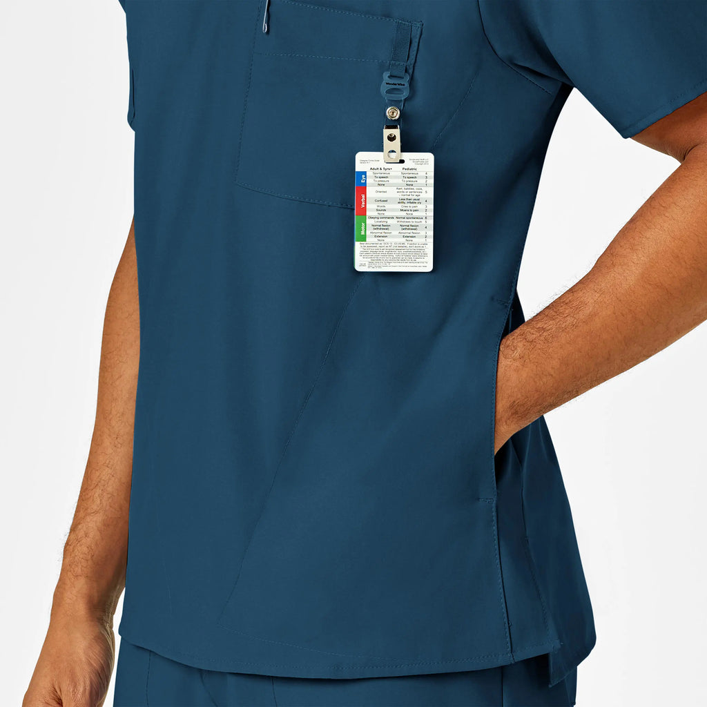 Wink Scrubs Men's W123 V-Neck Scrub Top Caribbean Blue | scrub-supply.com