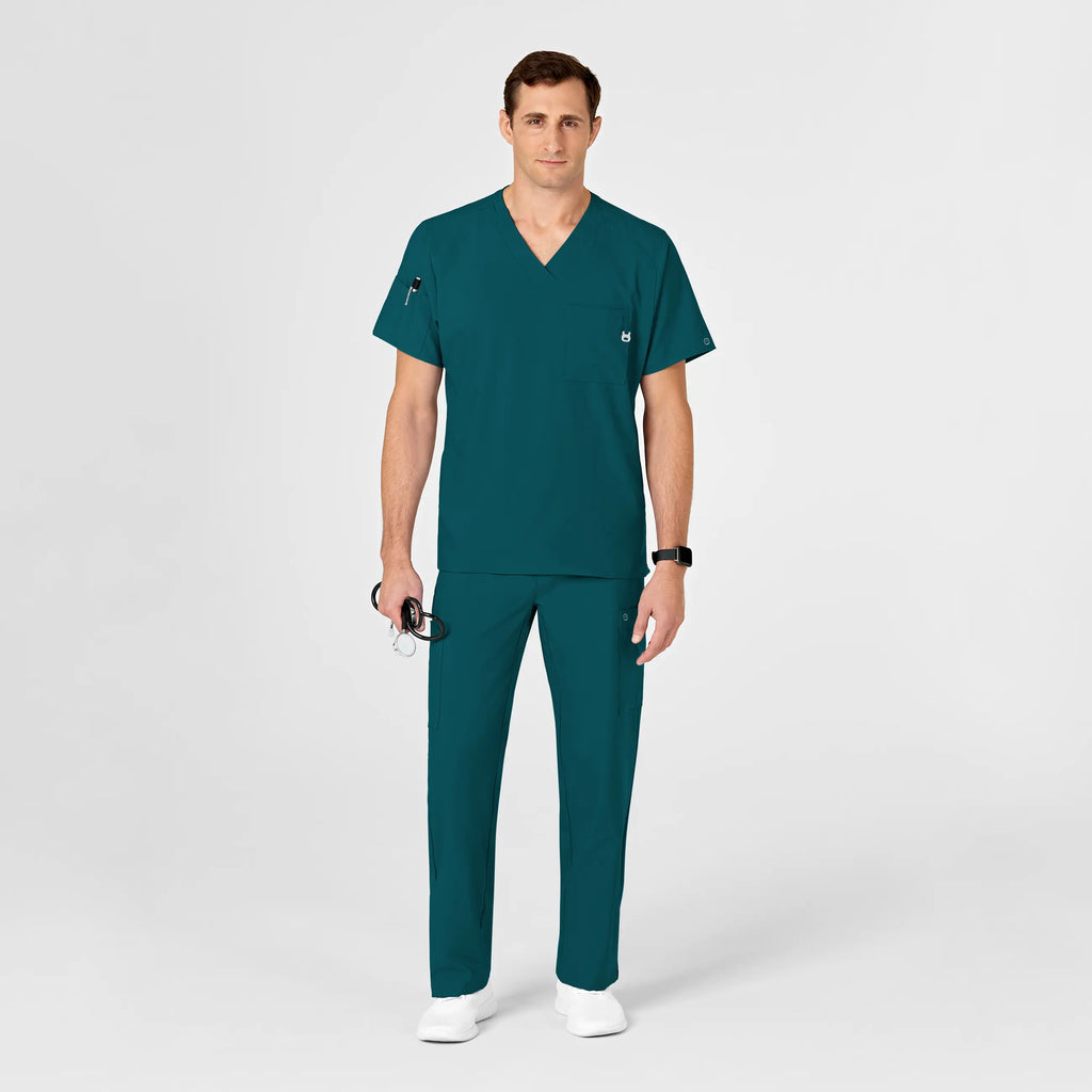 Wink Scrubs Men's W123 V-Neck Scrub Top Caribbean Blue | scrub-supply.com