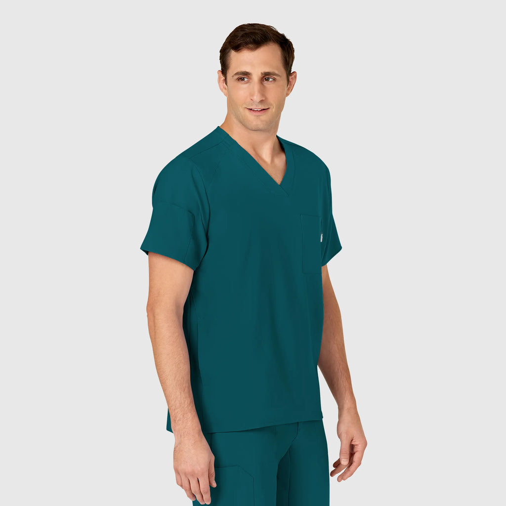 Wink Scrubs Men's W123 V-Neck Scrub Top Caribbean Blue | scrub-supply.com