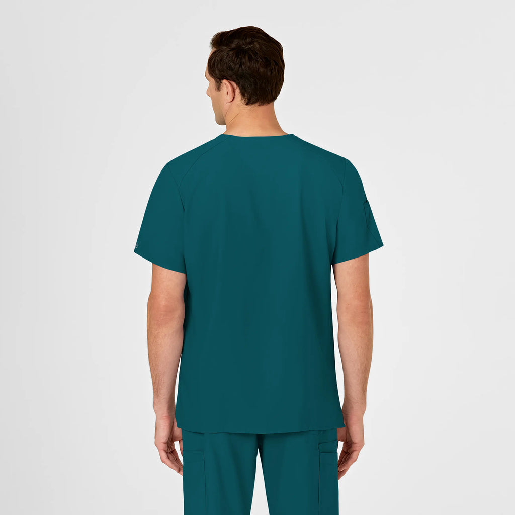 Wink Scrubs Men's W123 V-Neck Scrub Top Caribbean Blue | scrub-supply.com