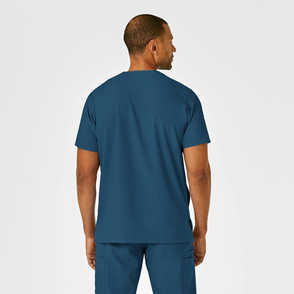 Wink Scrubs Men's W123 V-Neck Scrub Top Caribbean Blue | scrub-supply.com