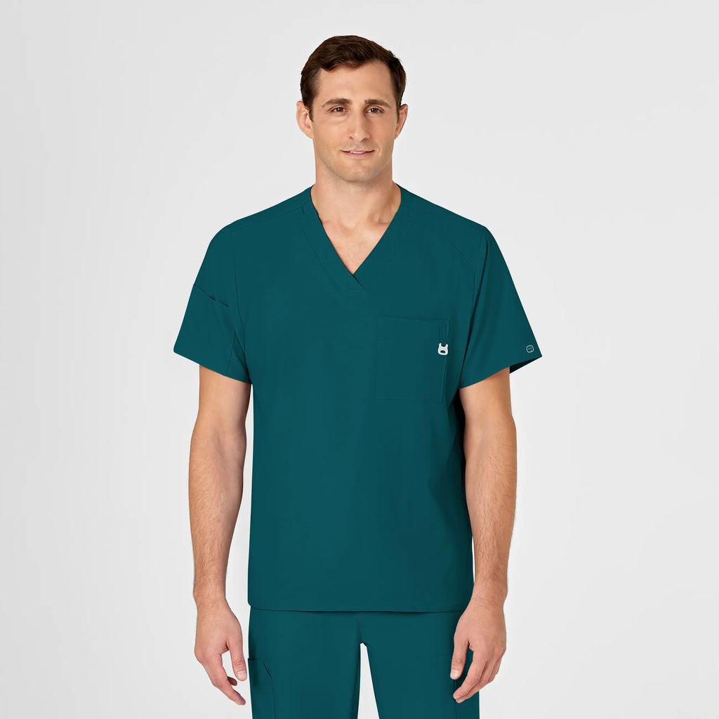 Wink Scrubs Men's W123 V-Neck Scrub Top Caribbean Blue | scrub-supply.com