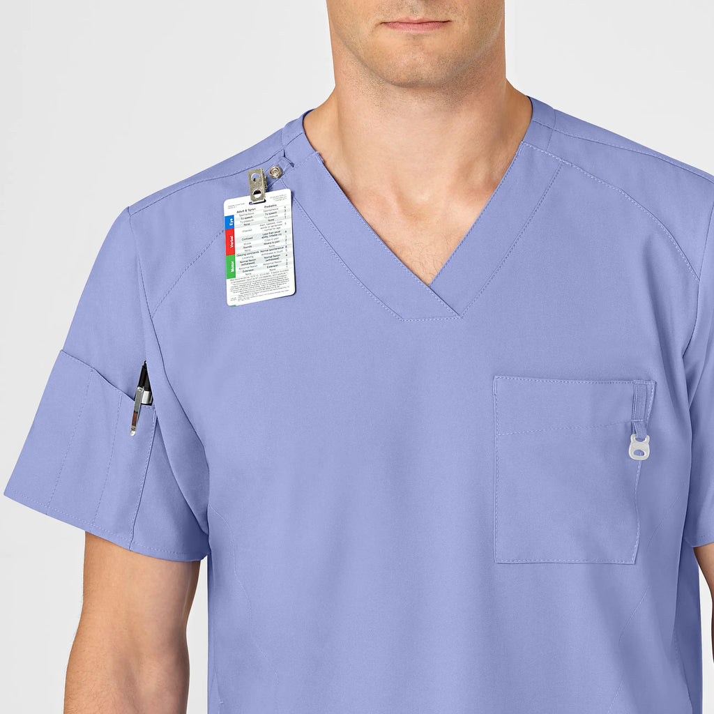 Wink Scrubs Men's W123 V-Neck Scrub Top Ceil Blue | scrub-supply.com