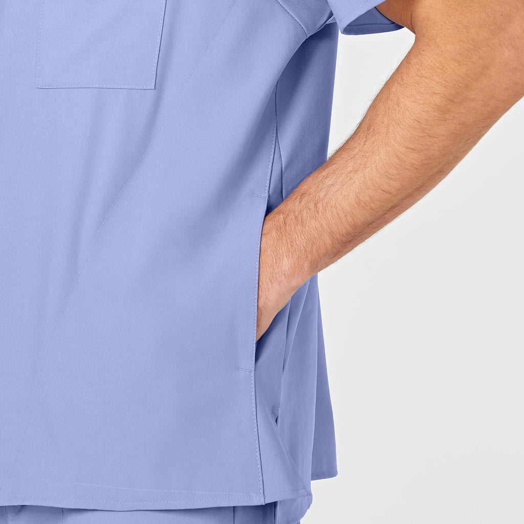 Wink Scrubs Men's W123 V-Neck Scrub Top Ceil Blue | scrub-supply.com