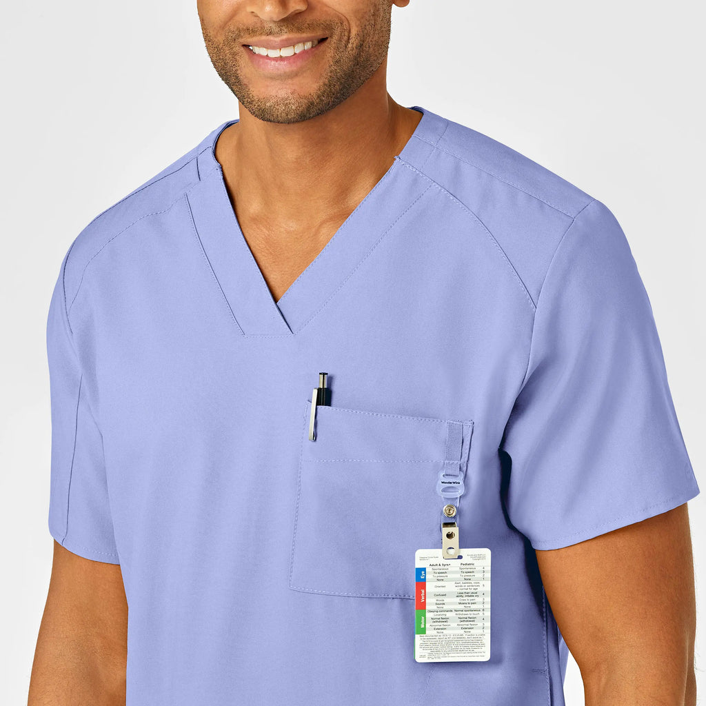 Wink Scrubs Men's W123 V-Neck Scrub Top Ceil Blue | scrub-supply.com