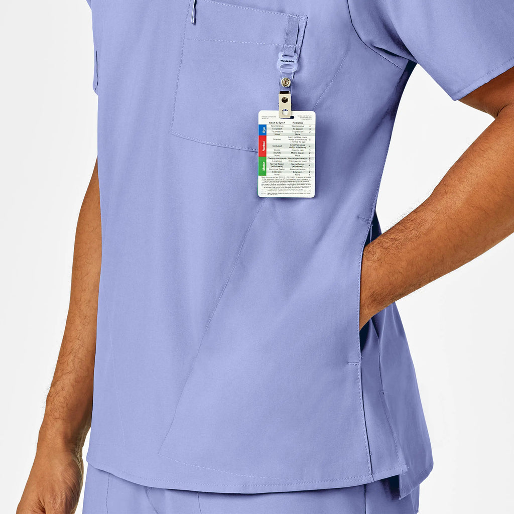 Wink Scrubs Men's W123 V-Neck Scrub Top Ceil Blue | scrub-supply.com