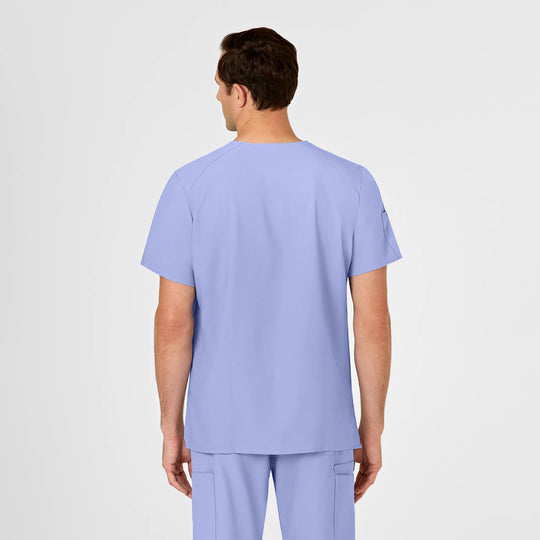 Wink Scrubs Men's W123 V-Neck Scrub Top Ceil Blue | scrub-supply.com