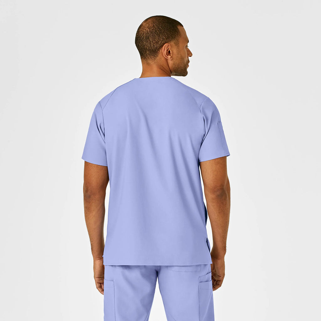 Wink Scrubs Men's W123 V-Neck Scrub Top Ceil Blue | scrub-supply.com