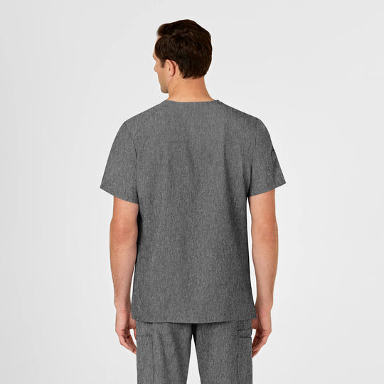 Wink Scrubs Men's W123 V-Neck Scrub Top Charcoal Heather | scrub-supply.com