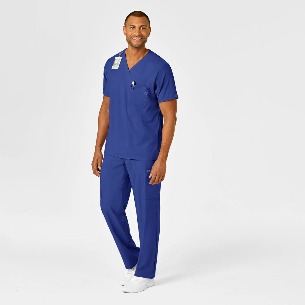 Wink Scrubs Men's W123 V-Neck Scrub Top Galaxy Blue | scrub-supply.com