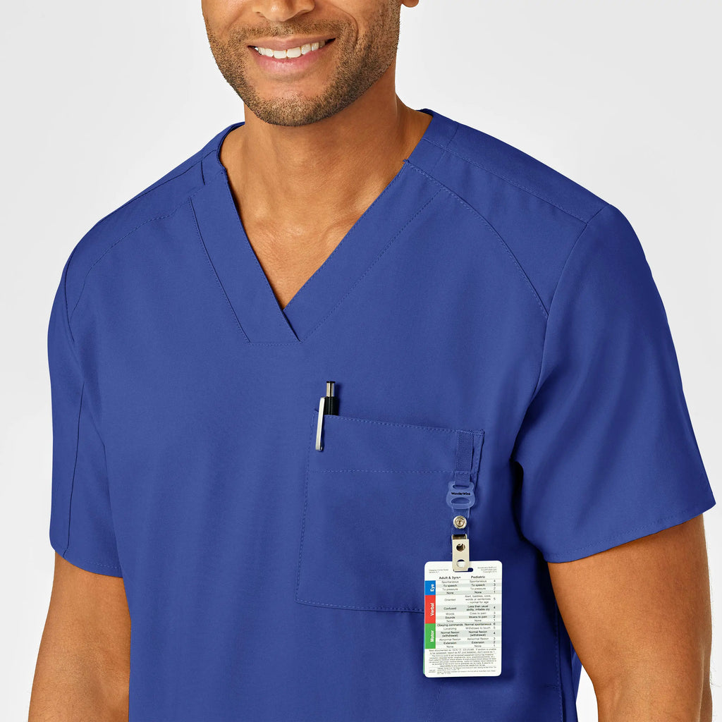 Wink Scrubs Men's W123 V-Neck Scrub Top Galaxy Blue | scrub-supply.com