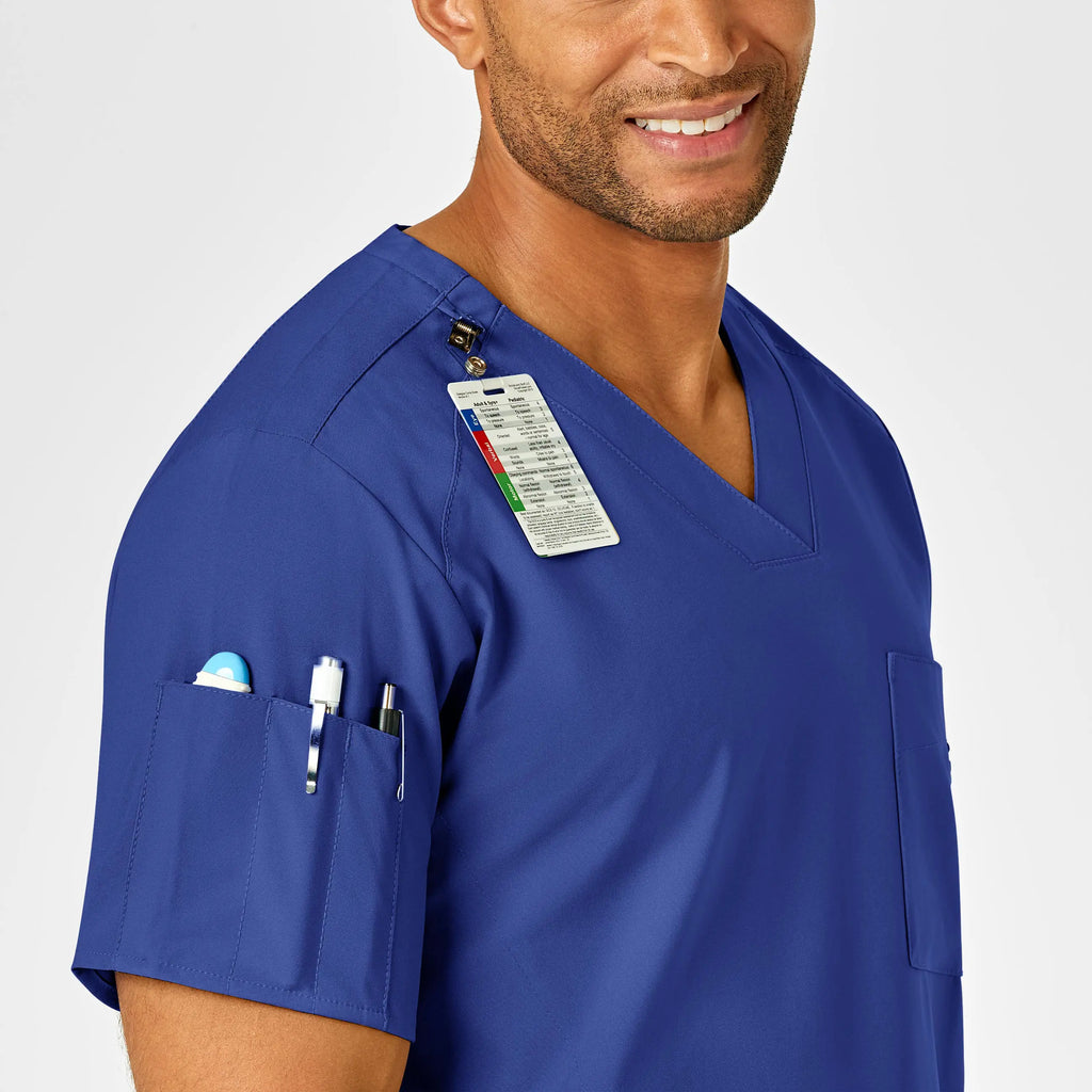 Wink Scrubs Men's W123 V-Neck Scrub Top Galaxy Blue | scrub-supply.com