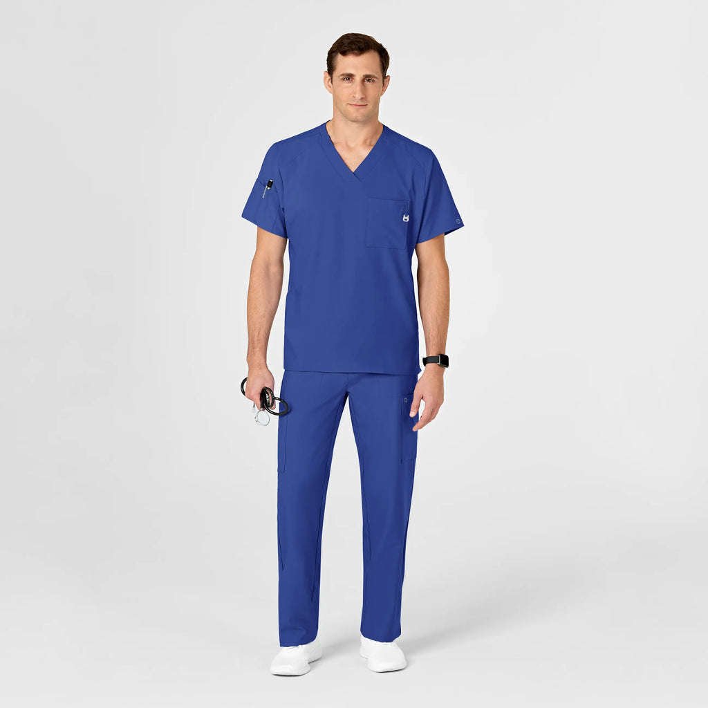 Wink Scrubs Men's W123 V-Neck Scrub Top Galaxy Blue | scrub-supply.com