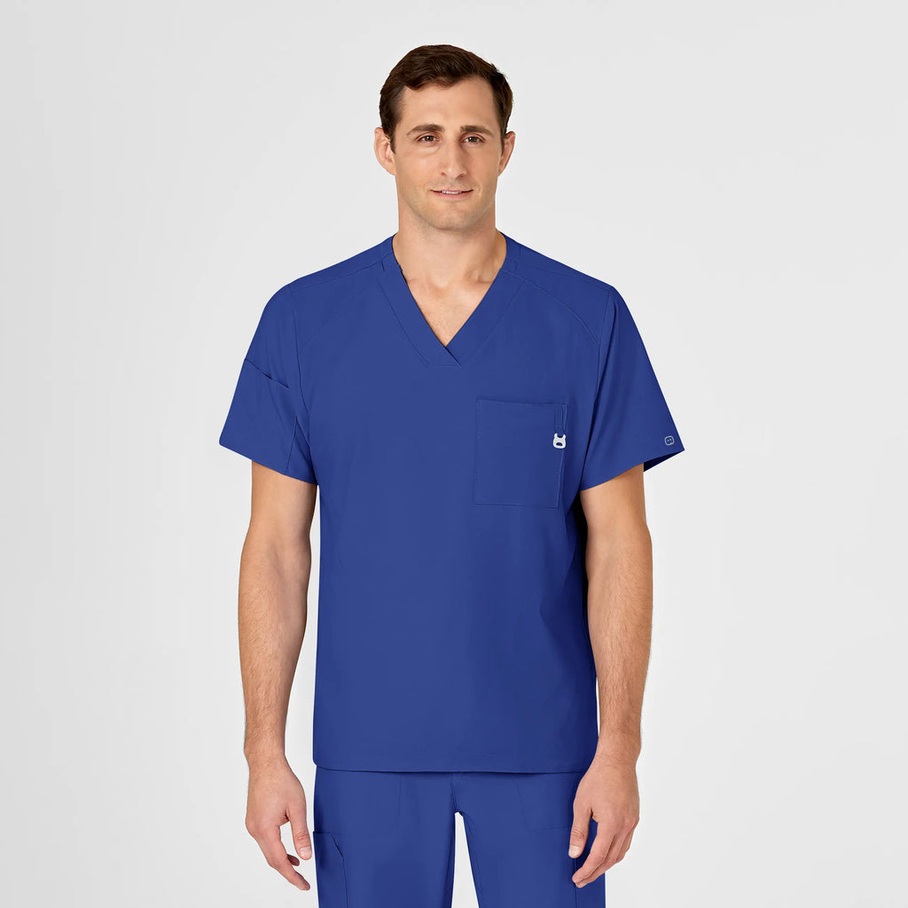 Wink Scrubs Men's W123 V-Neck Scrub Top Galaxy Blue | scrub-supply.com