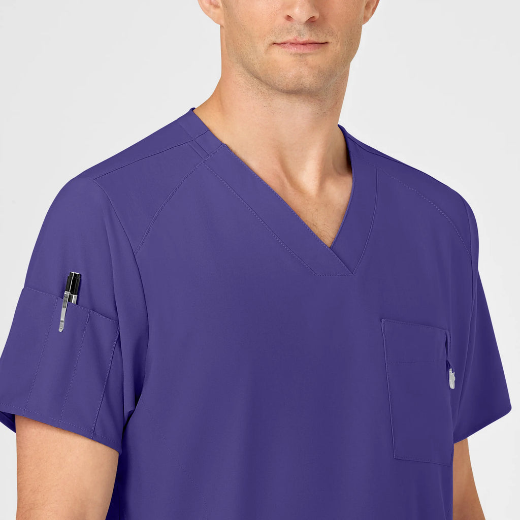 Wink Scrubs Men's W123 V-Neck Scrub Top Grape | scrub-supply.com