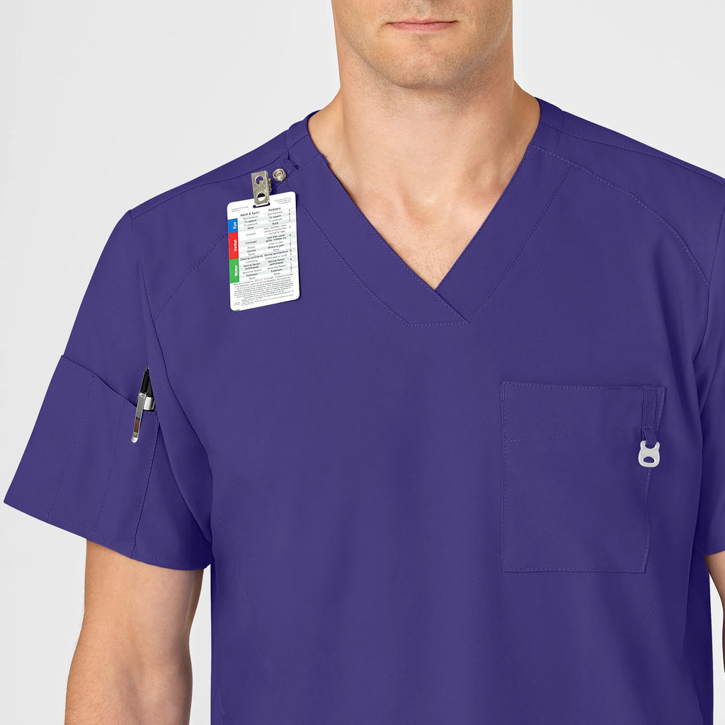 Wink Scrubs Men's W123 V-Neck Scrub Top Grape | scrub-supply.com