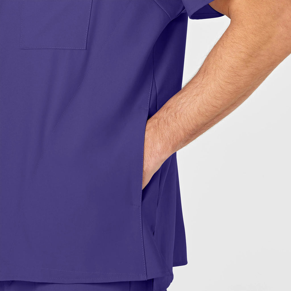 Wink Scrubs Men's W123 V-Neck Scrub Top Grape | scrub-supply.com