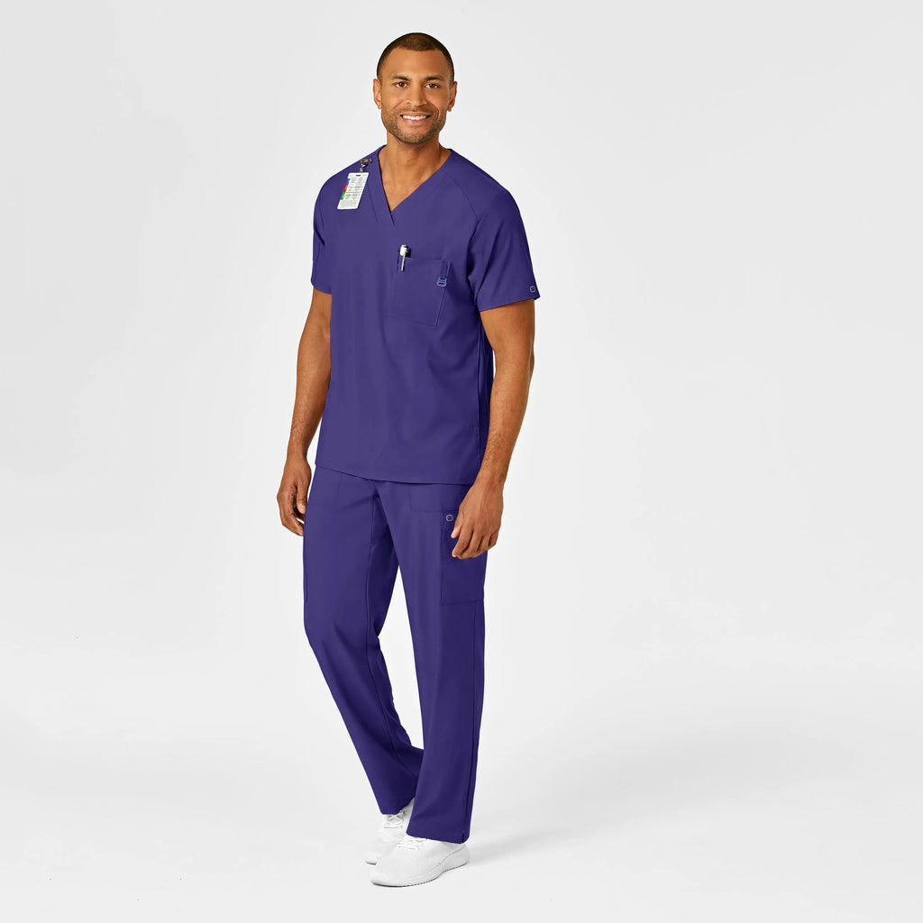 Wink Scrubs Men's W123 V-Neck Scrub Top Grape | scrub-supply.com