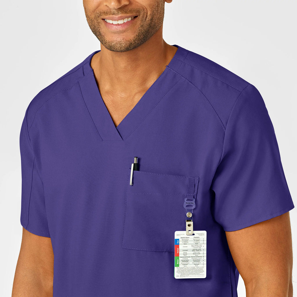 Wink Scrubs Men's W123 V-Neck Scrub Top Grape | scrub-supply.com