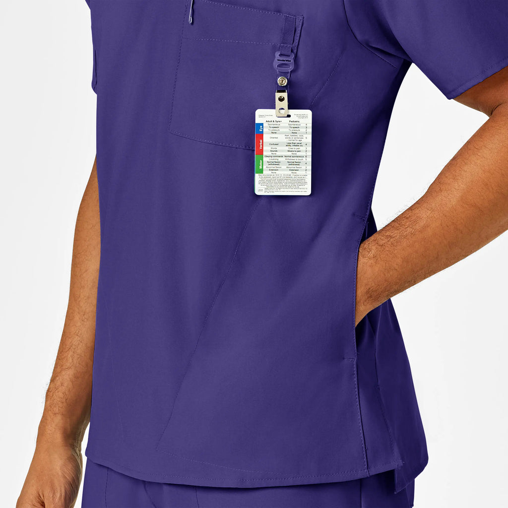 Wink Scrubs Men's W123 V-Neck Scrub Top Grape | scrub-supply.com