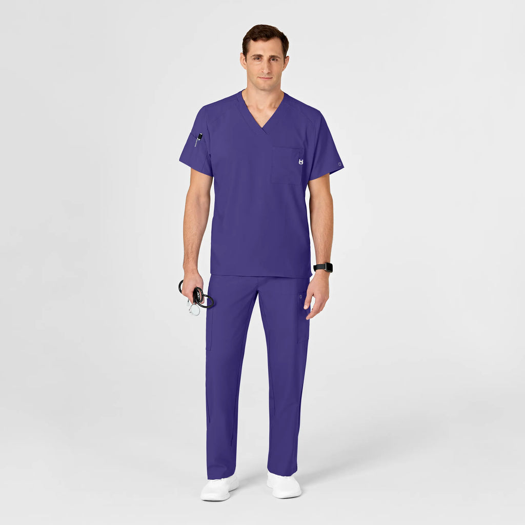 Wink Scrubs Men's W123 V-Neck Scrub Top Grape | scrub-supply.com