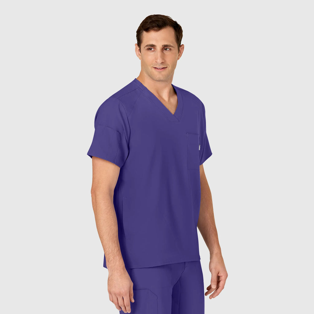 Wink Scrubs Men's W123 V-Neck Scrub Top Grape | scrub-supply.com