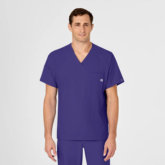 Wink Scrubs Men's W123 V-Neck Scrub Top Grape | scrub-supply.com