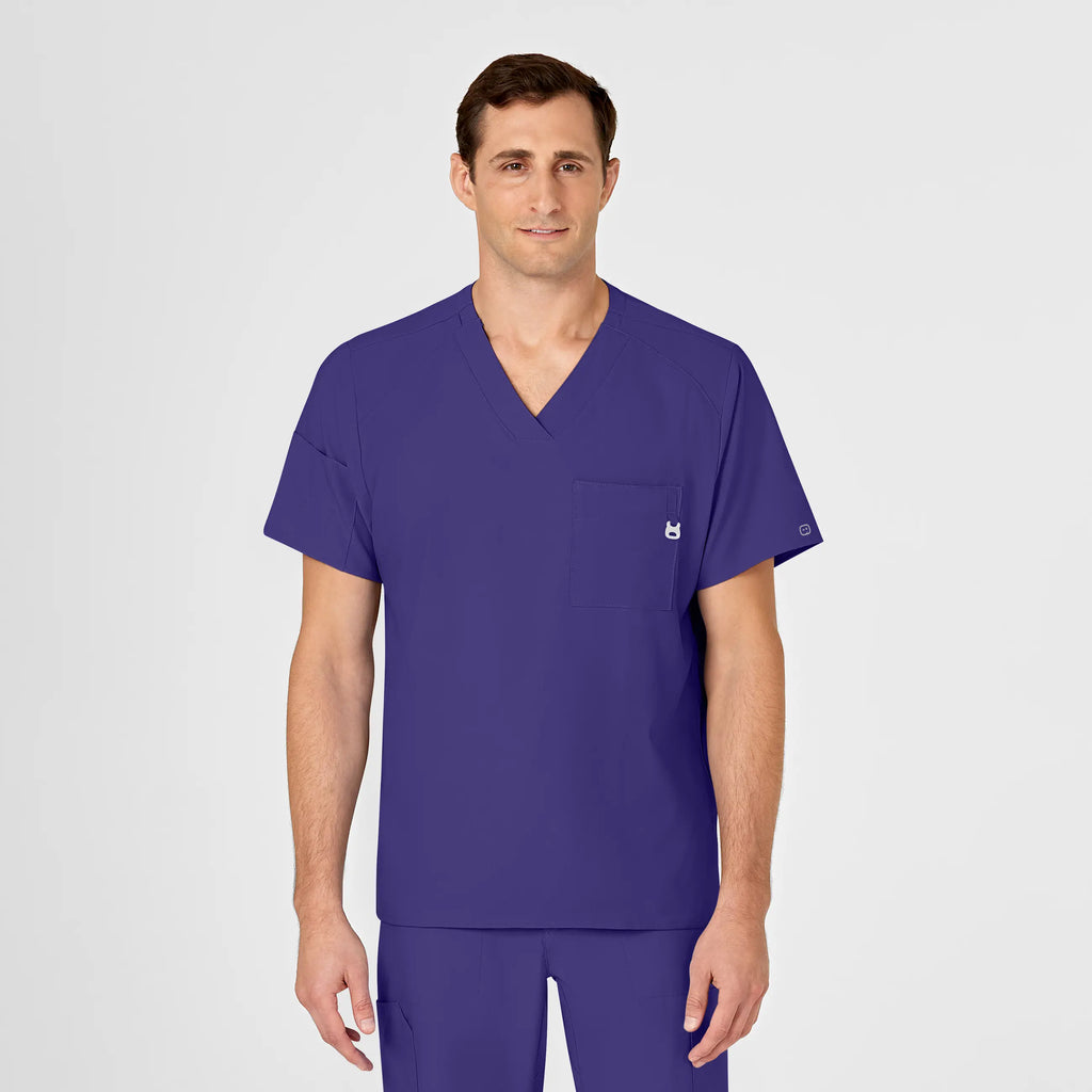 Wink Scrubs Men's W123 V-Neck Scrub Top Grape | scrub-supply.com