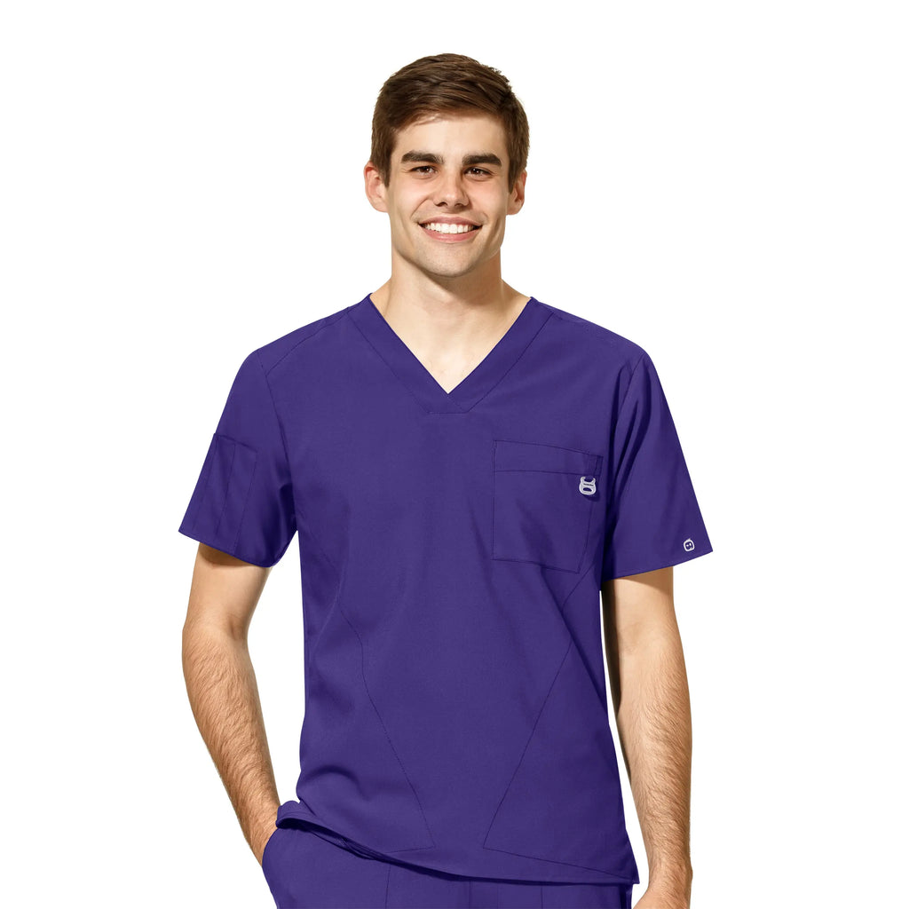 Wink Scrubs Men's W123 V-Neck Scrub Top Grape | scrub-supply.com