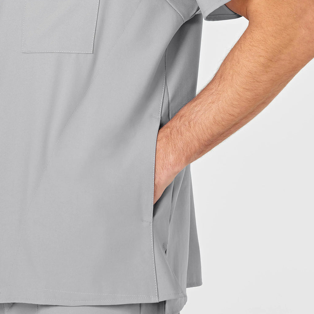 Wink Scrubs Men's W123 V-Neck Scrub Top Grey | scrub-supply.com