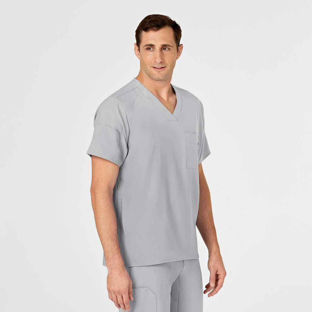 Wink Scrubs Men's W123 V-Neck Scrub Top Grey | scrub-supply.com