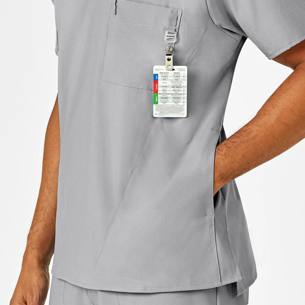 Wink Scrubs Men's W123 V-Neck Scrub Top Grey | scrub-supply.com