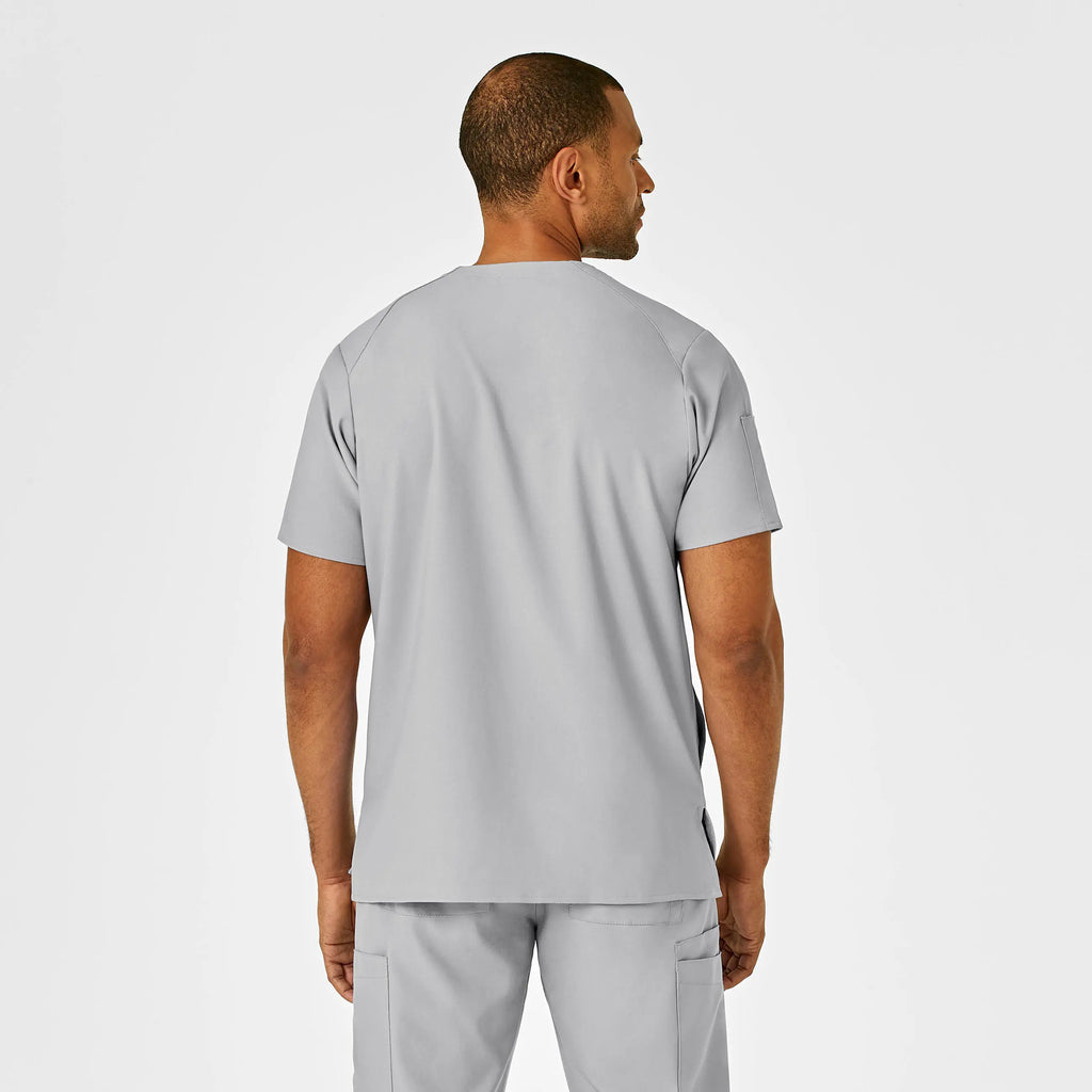 Wink Scrubs Men's W123 V-Neck Scrub Top Grey | scrub-supply.com