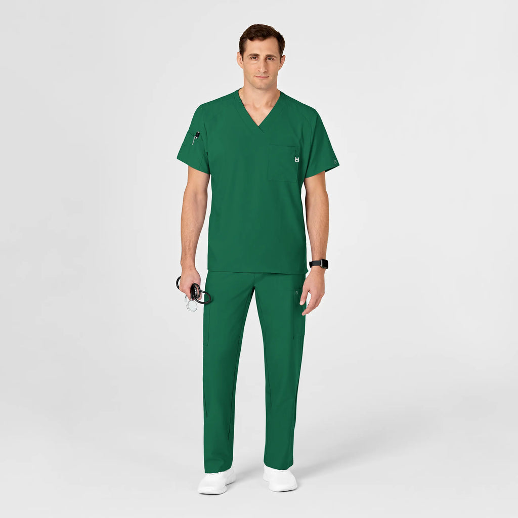 Wink Scrubs Men's W123 V-Neck Scrub Top Hunter | scrub-supply.com