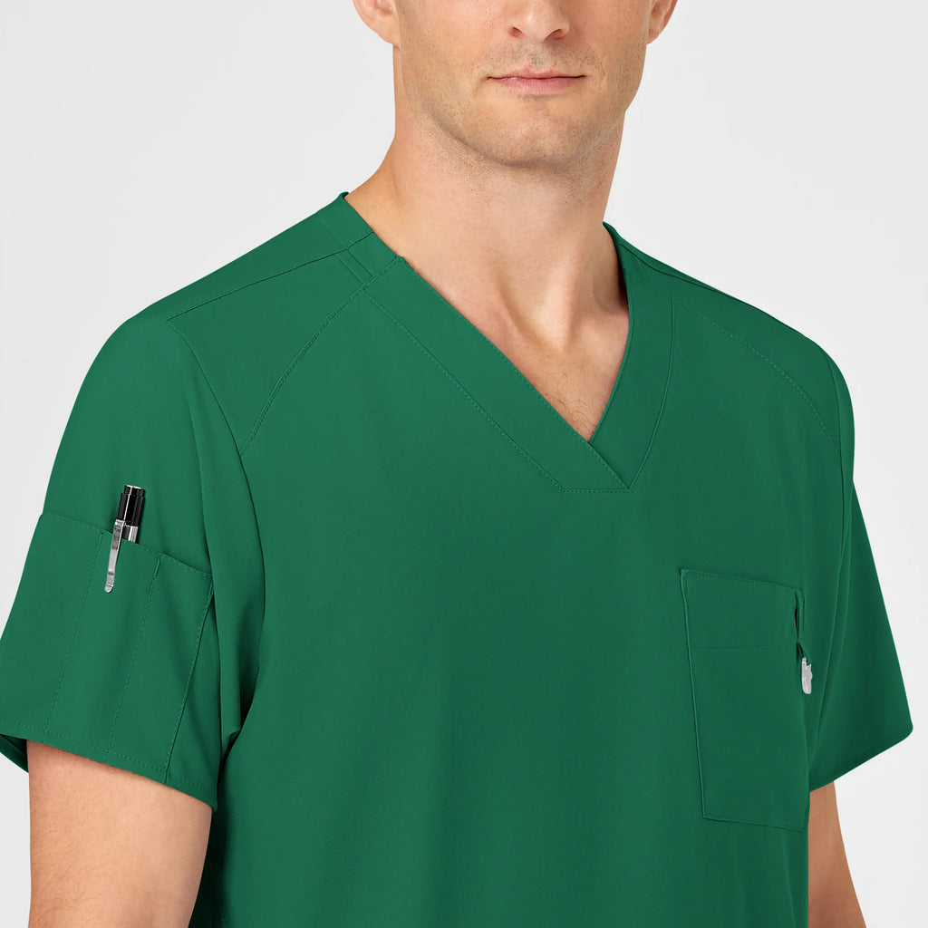 Wink Scrubs Men's W123 V-Neck Scrub Top Hunter | scrub-supply.com