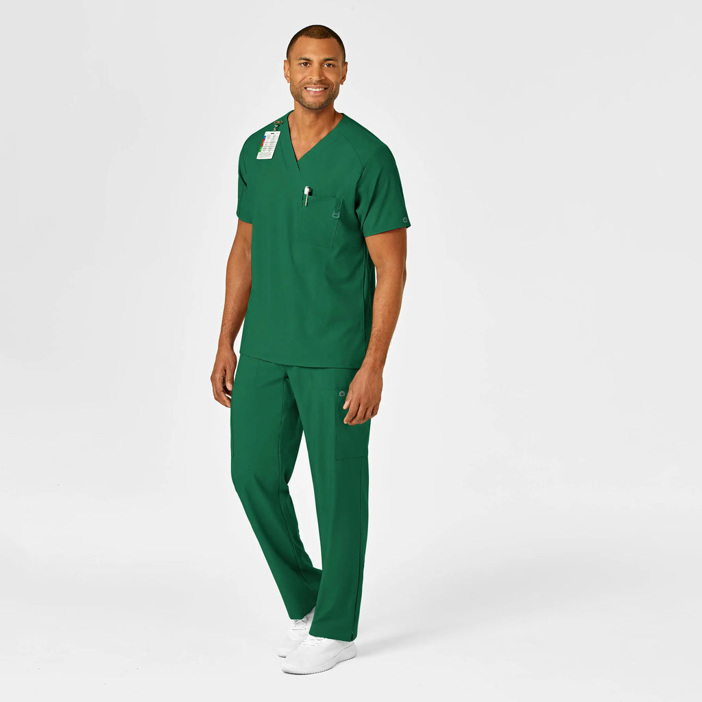 Wink Scrubs Men's W123 V-Neck Scrub Top Hunter | scrub-supply.com